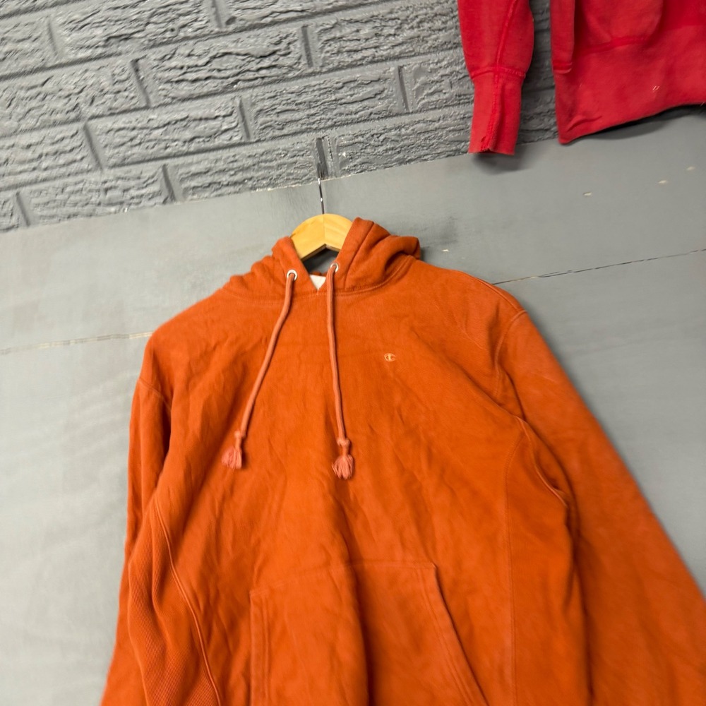 Champion Reverse Weave Hoodie Burnt Orange Heavyweight‎ Sweatshirt Mens Medium